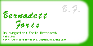 bernadett foris business card